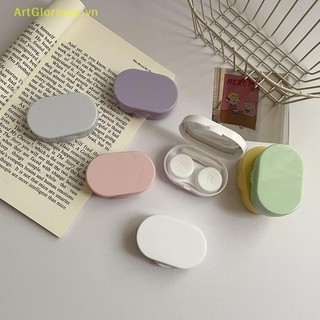 Artglorious Hộp đựng kính áp tròng Mini cầm tay có gương Hộp đựng kính áp tròng bằng nhựa Macaron Hộp đựng ống kính màu Hộp chăm sóc Du lịch ngoài trời tại nhà Quà tặng VN