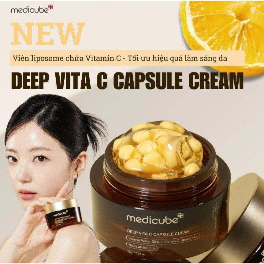  Kem Dưỡng Medicube Deep Vita C Dưỡng Sáng Cấp Ẩm Mờ Thâm 55g 