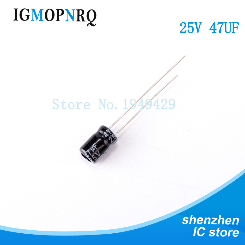 50 Cái / lốc 47uF 25V Nhôm Tụ Điện Phân 5 * 7 Tụ Điện Phân 25v 47uf