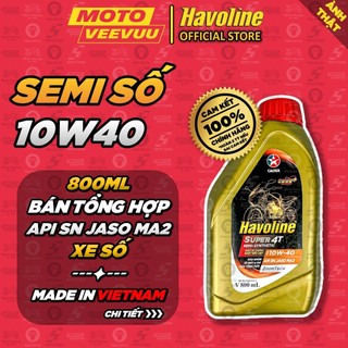   MTVV  Dầu nhớt số CALTEX HAVOLINE SEMI SUPER 4T 10W40 800ml Bán tổng hợp<END> 