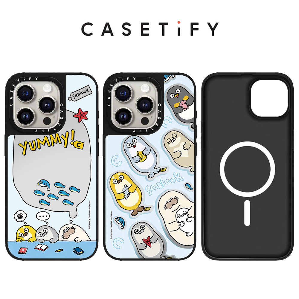 Ốp điện thoại gương Yummy Sealook từ tính cho IPhone 11 12 13 14 15 16 Pro Max Vỏ cứng chống sốc