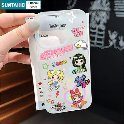 Suntaiho Hoài Cổ Và Vui Nhộn Bay Họa Tiết Bé Gái Ốp Điện Thoại TPU Trong Suốt Mờ Mềm Chống Sốc Cho iPhone 11 12 13 14 15 16 Pro max IP 7 8 Plus Iphon X Xs XR Xs max