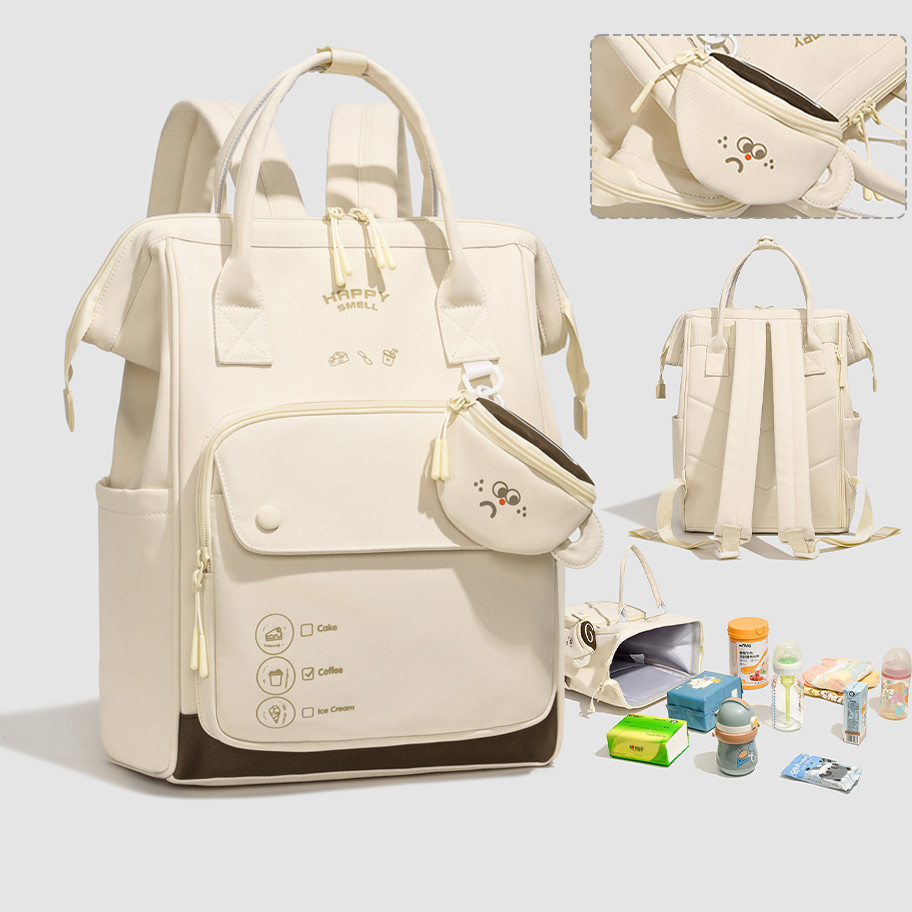 Balo bỉm sữa đựng đồ cho mẹ và bé kèm tay xách nhiều ngăn đựng sữa tã vải cao cấp chống nước 7654