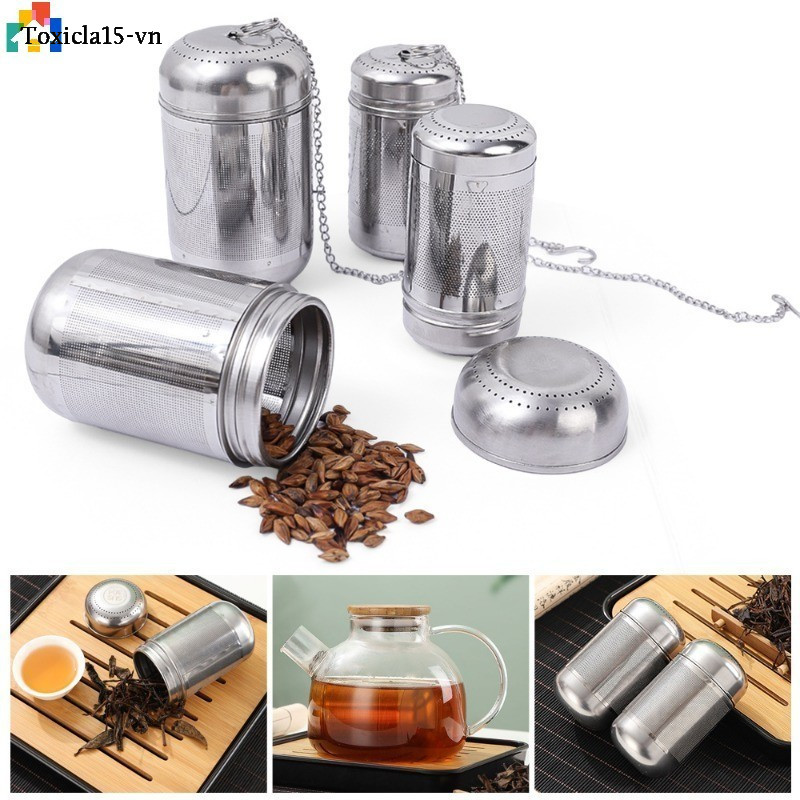 MOZHOU Đơn Giản Thép Không Gỉ Trà Pha Trà Lá Gia Vị Bóng Lọc Ấm Trà Lưới Mịn Lọc Cà Phê Teaware