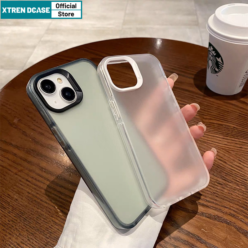 Xtrendcase Ốp lưng ốp iphone đen mềm Ốp Điện Thoại silicon Nhám Trong Suốt Chống Sốc trơn viền vuông
