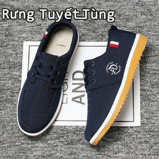 Rừng Tuyết Tùng☘Giày vải nam Chống trượt đế mềm Giày vải nam Giày công sở thoáng khí