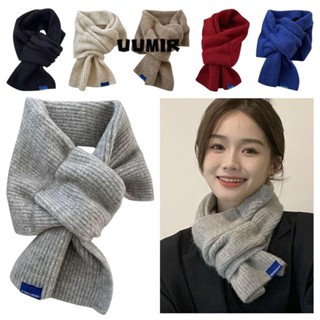  Khăn quàng cổ UUMIR Khăn len dày dệt kim Khăn quàng cổ quấn màu trơn ấm hơn cho nữ 