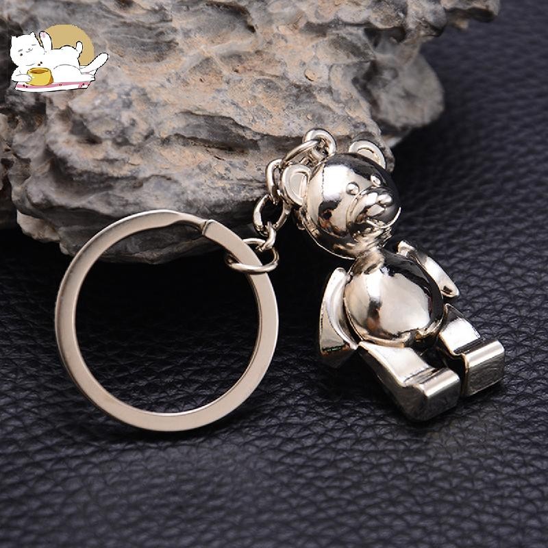 Kim Loại Gấu Điện Thoại Móc Khóa 3D Động Vật Kering Nữ Túi Xách Ô Tô Phụ Kiện Quyến Rũ HYYUE