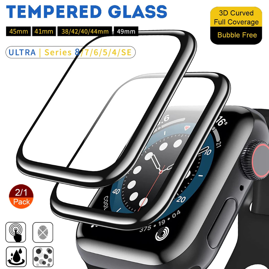 Kính cường lực HD cong 3D cho đồng hồ A-pple Ultra1 2 3 49MM 41MM 45MM Bảo vệ màn hình iWatch Film S