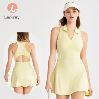 Leorrey-Váy Tennis Váy Một Mảnh Đồ Thể Thao Có Đệm Chống Trượt Bộ Đồ Thể Dục Golf Đồ Tập Yoga