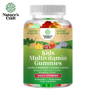 Nature'sCrart Kẹo dẻo bổ sung vitamin tổng hợp Daily Kids Kẹo dẻo hỗ trợ miễn dịch cho trẻ em với Vitamin A C D3 E B Kẽm
