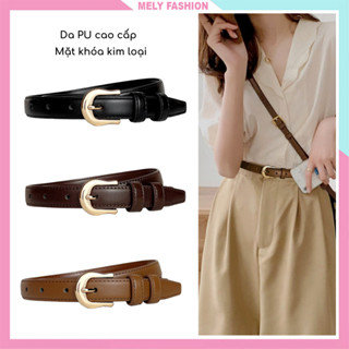 Thắt lưng nữ bản nhỏ Mely Fashion da PU cao cấp dây nịt dây đai nữ khóa kim loại phong cách mới hiện đại TL11