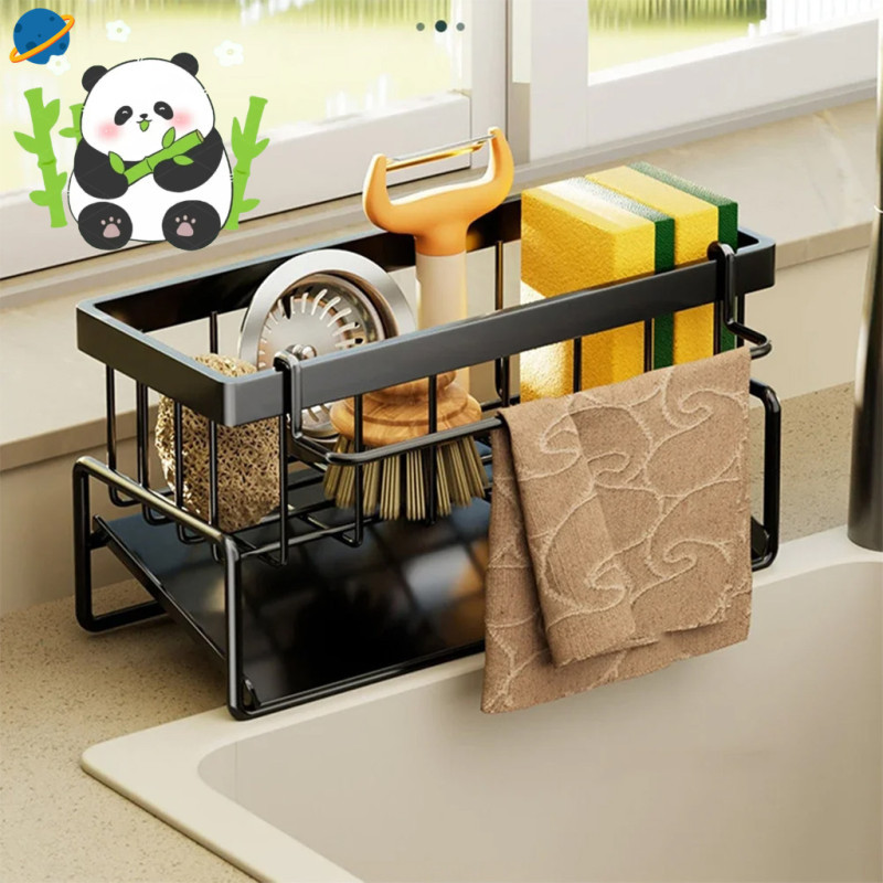 【ZOE】Kitchen Stainless Steel Sink Drain Rack Sponge Storage Faucet Holder Soap Drainer Towel Rack Sh