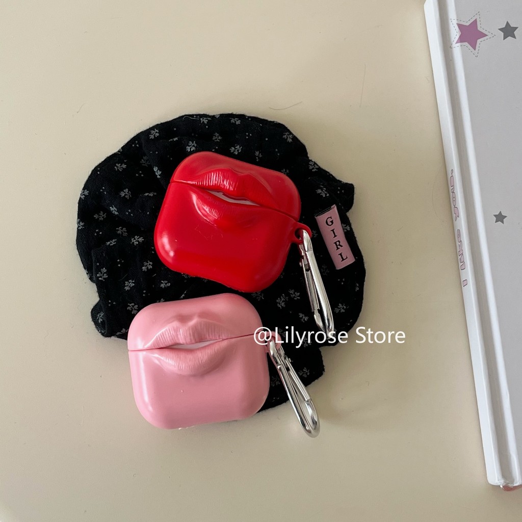 Ốp Tai Nghe Môi Đỏ Và Hồng Cho AirPods 4 [2024] AirPods Pro2 Pro 3 2 1 Apple EarPods Protector