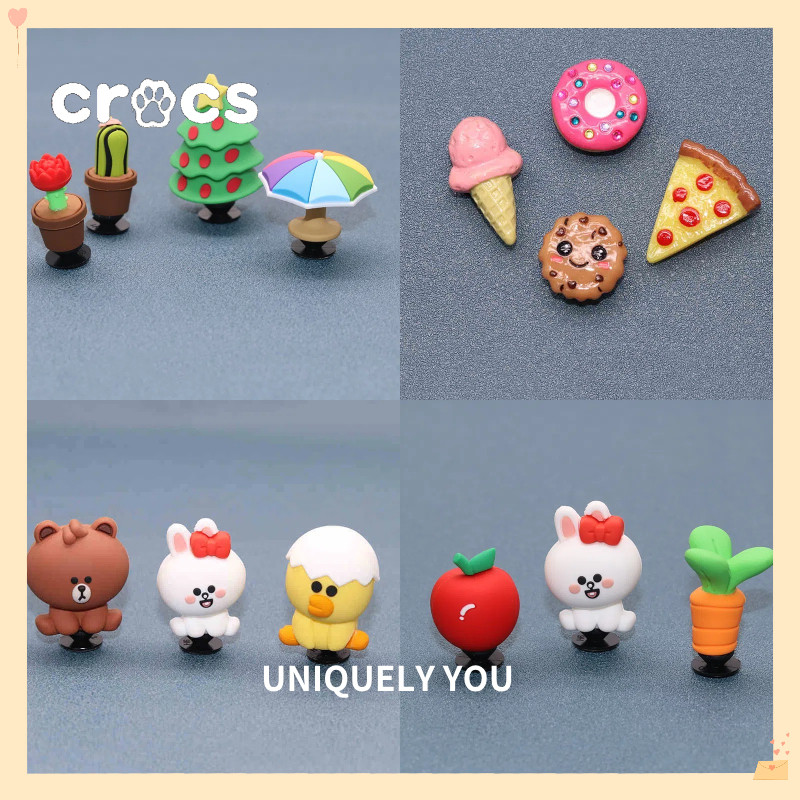 Miss Zoe Jibtz 3D gấu khóa giày Linefriends lỗ giày phụ kiện quyến rũ cá sấu 3D cây thông Noel giày 