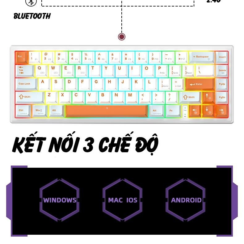 Bàn phím cơ không dây MONKA 3067 Pro V2 - Có Hotswap - Mạch xuôi - App tùy chỉnh, LED RGB | BigBuy360 - bigbuy360.vn