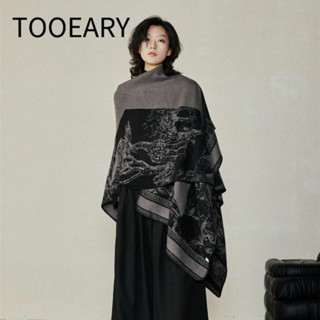  TOOEARY Khăn choàng lông cừu CÔNG CỤ Khăn choàng Cashmere ngoài trời dày Áo len dạ hội ấm áp mùa đông cổ điển dành cho nữ 