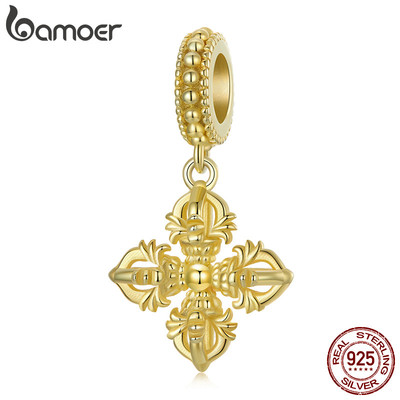 Bamoer 925 Sterling Sliver Charm Vajra Thiết Kế Mặt Dây Chuyền Trang Sức Cho Vòng Tay