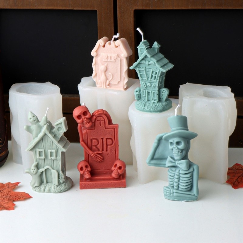 Khuôn Làm Silicon GODD Với Thiết Kế Mộ Eerie Cho Đồ Thủ Công Halloween