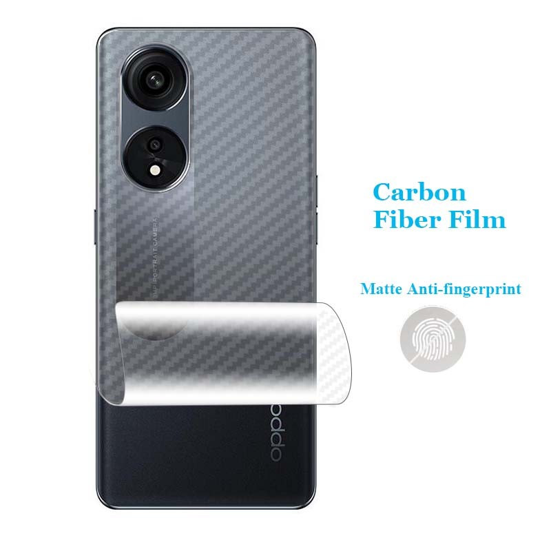 Tương thích cho OPPO A3 A1 A1x A2 A2x Pro 5G 3D Tấm bảo vệ màn hình mặt sau bằng sợi Carbon trong su