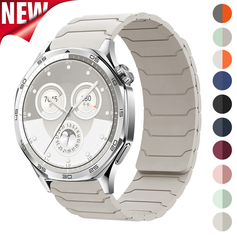 Dây đeo từ tính 20mm 22mm cho Huawei Watch GT5 GT4 5Pro 3 46mm Dây đeo silicon cho Samsung Galaxy 7 6 5 4 40mm 44mm Vòng đeo tay thể thao