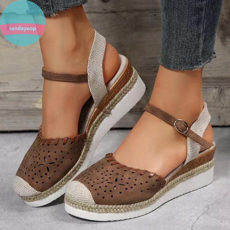 Sund Closed Toe Platform Wedge Sandals Dành Cho Nữ Gót Chân Nữ, Espadrilles Dressy Wedges Sandals VN