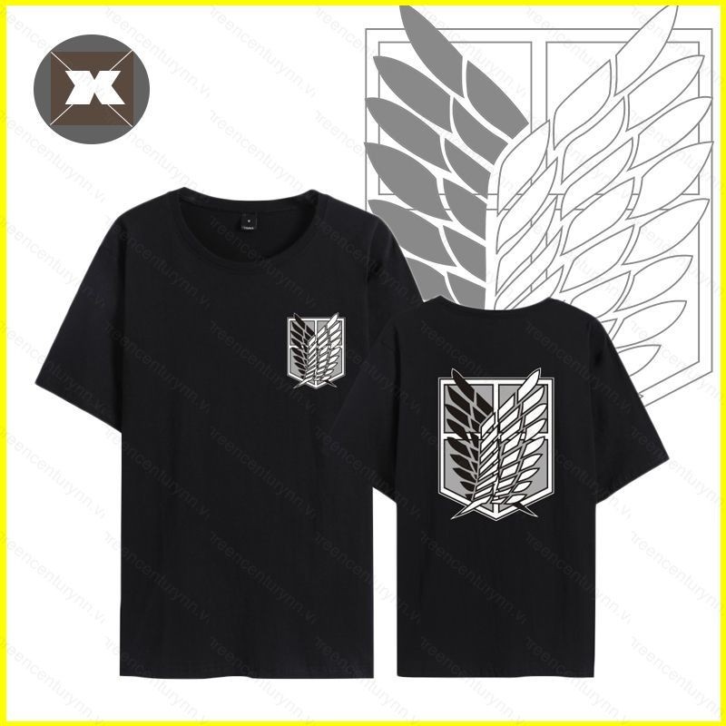 Gn Tấn Công Titan Áo Thun Cosplay Tay Ngắn Unisex Áo Hướng Đạo Trung Đoàn Eren Mikasa Levi Anime Cas