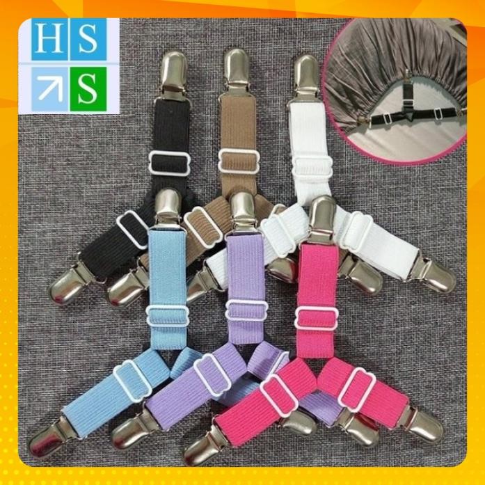 Bộ Kẹp ga trải giường chống xê dịch cố định giữ phẳng drap ga phủ giường (Loại 4 góc hoặc 6 chiều) - HS Shop Sài Gòn