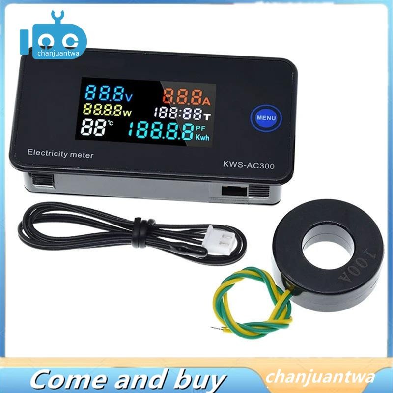 KWS-AC300 AC 50-300V Đồng hồ đo năng lượng LED AC Wattmeter LED AC Wattmeter 0-100A Máy dò