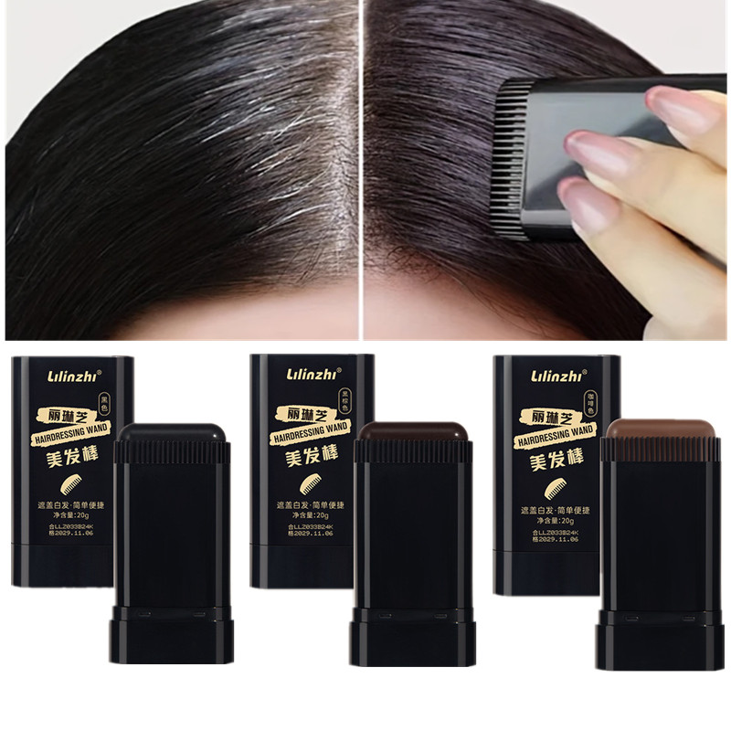 Lược Tóc Màu Tóc Lược Tóc Đen Dùng Một Lần Bút Màu Tóc Màu Tóc Dính Tạm Thời Che Tóc Màu Xám Hiện Vậ