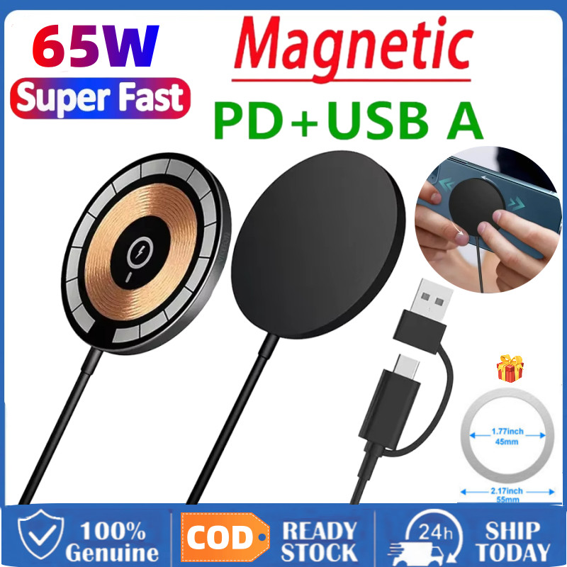 [Giao hàng VN] Bộ Sạc Không Dây Từ Tính 65W Sạc Không Dây SẠC NHANH Cho Android Cho IPhone 16 15 14 