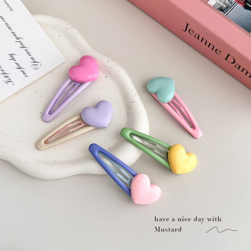 Mustard Sweet Cream Girl Love Hairpin, Girl Bangs BB Clip, Phụ kiện tóc kẹo cho bé