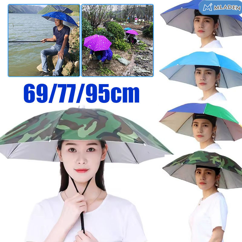 Mũ Ô Dù Đội Đầu Gấp Gọn，Nó phù hợp cho các hoạt động ngoài trời, chống nắng，mưa mũ ô đội đầu