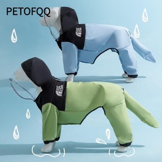 PETOFQQ Áo mưa cho chó lớn , ngoài trời Áo mưa thú cưng mặt thú cưng, thời trang chống nước với áo liền quần có mũ trùm đầu trong suốt Quần áo cho chó Phụ kiện thú cưng