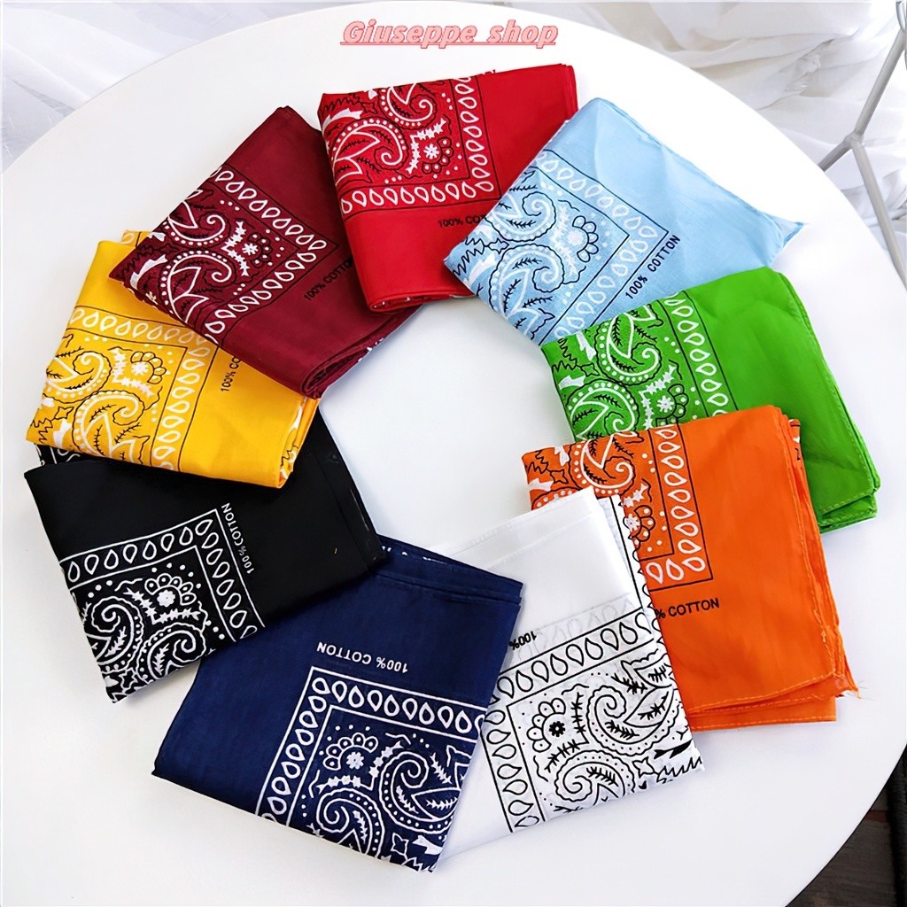 Khăn BANDANA Streetwear siêu nhiều màu 54cm Khăn Streetwear siêu nhiều màu, Bandana thời trang hàng ngày,đi xe đạp GIUSE