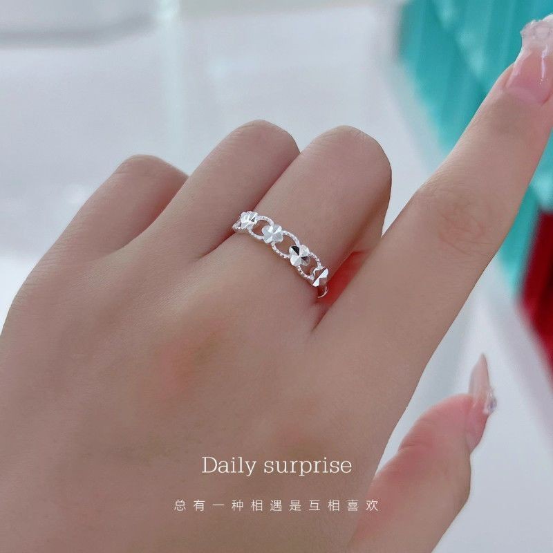 Nhẫn cỏ ba lá bạc 999 dành cho nữ, không phai màu, f999 ❈ ❈ ❈ ❈ ❈ ❈ ❥ ❈ ❈ ❈ ❈ ❈ 🍒 ❈ ❈ ❈ ❈ ❈ ❈ ❈ ❈ ❈ 