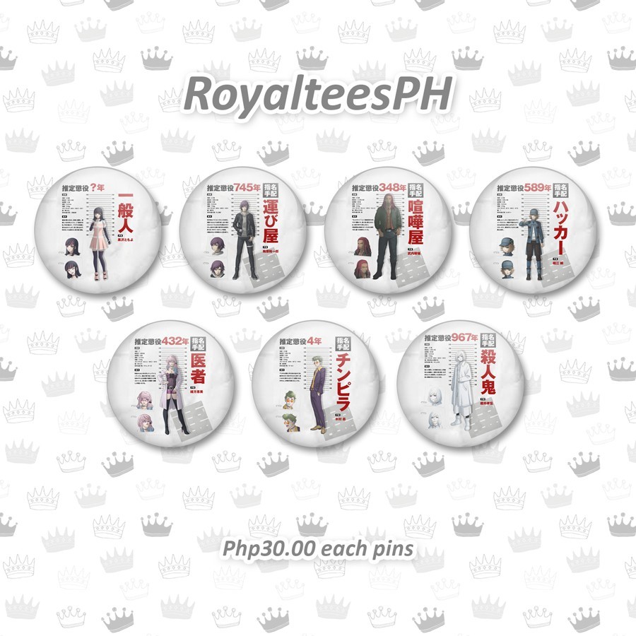 [ PIN ] Akudama Drive Fan-made Button Pins Batch 3 - Size To 58mm - Ghim Anime Hình Tròn [ FREESHIP 