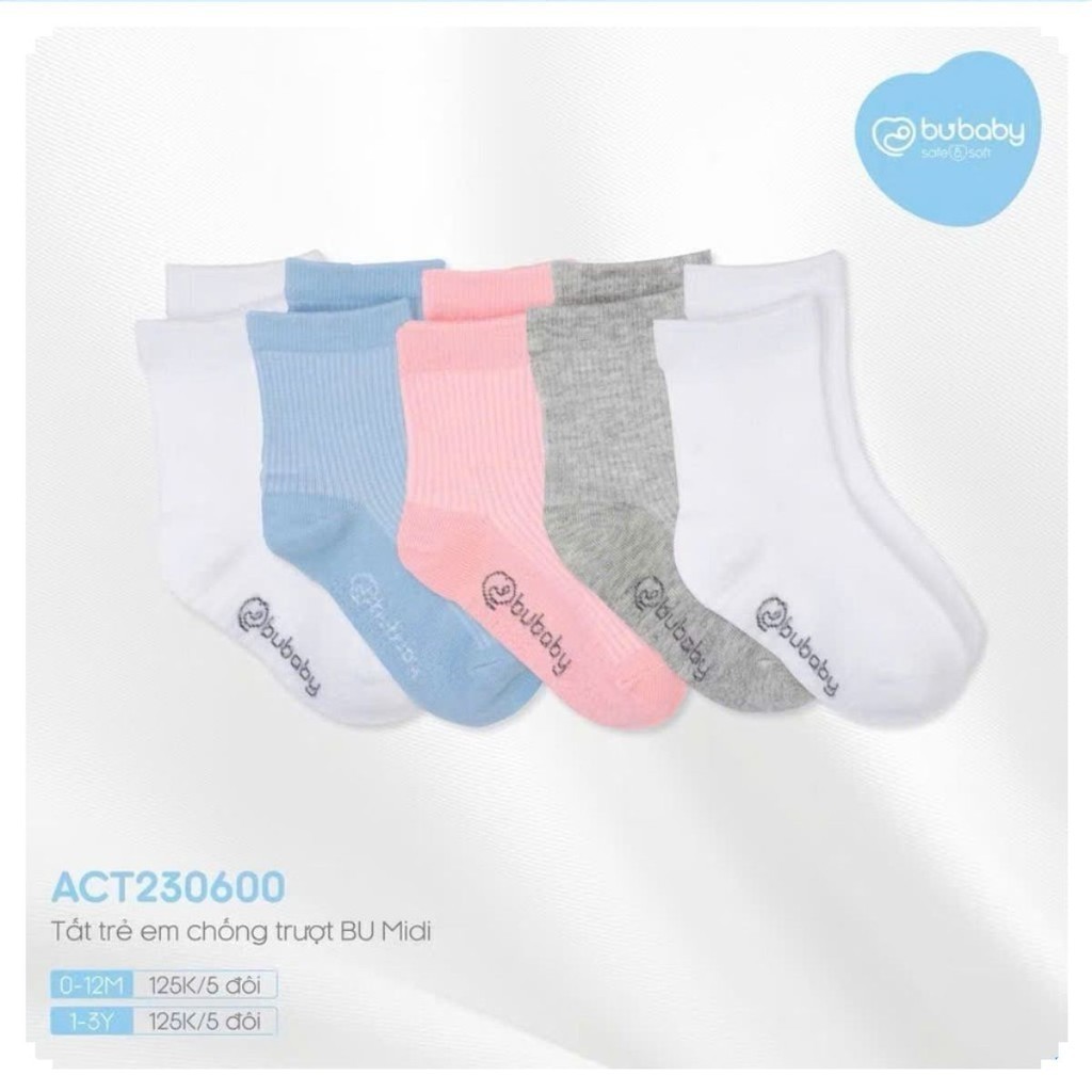 [BU Baby] (1-5Y)  - Tất trẻ em Midi Bu baby (không  chống trượt)- Tất chính hãng | Phụ kiện Bubaby c
