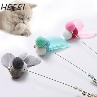Cần câu mèo HEFEI đầy màu sắc 1PC chống cắn với gậy trêu ghẹo mèo con chuông
