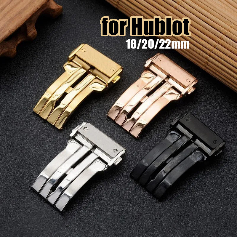 Đồng hồ thép không gỉ 18mm 20mm 22mm Khóa gấp cho Hublot Dây đeo đồng hồ triển khai Khóa phụ kiện đồ