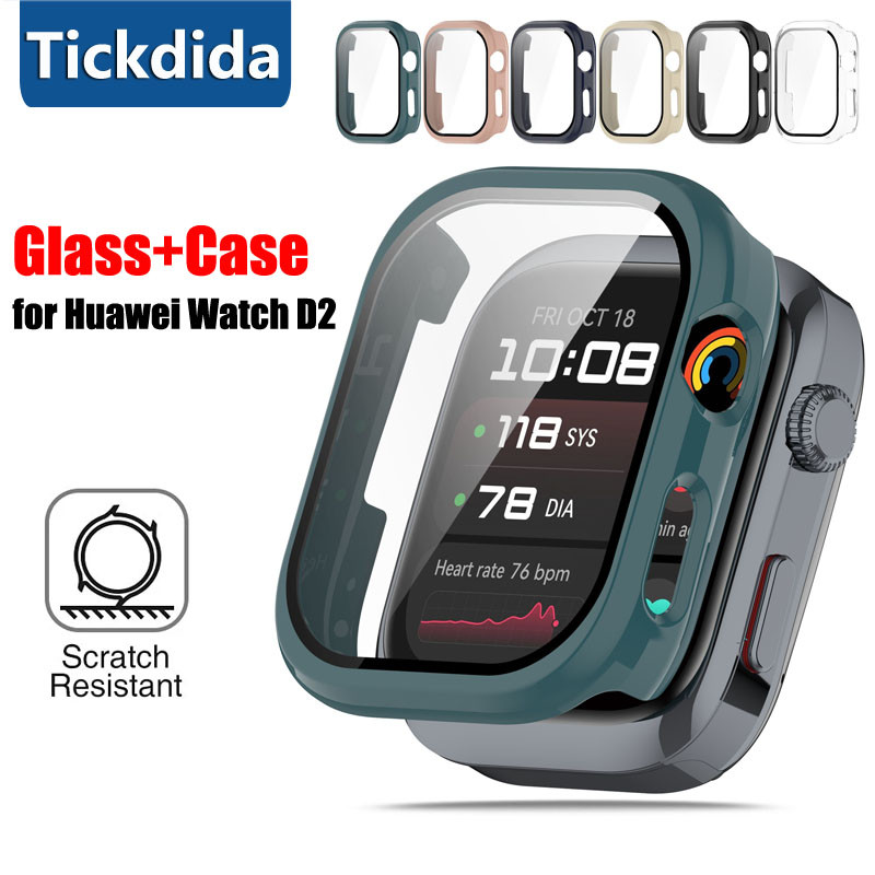 Dành Cho Huawei Watch D2 D Unity Case + Kính Cường Lực Bao Gồm Tất Cả Bảo Vệ Màn Hình Ốp Lưng Cho Hu
