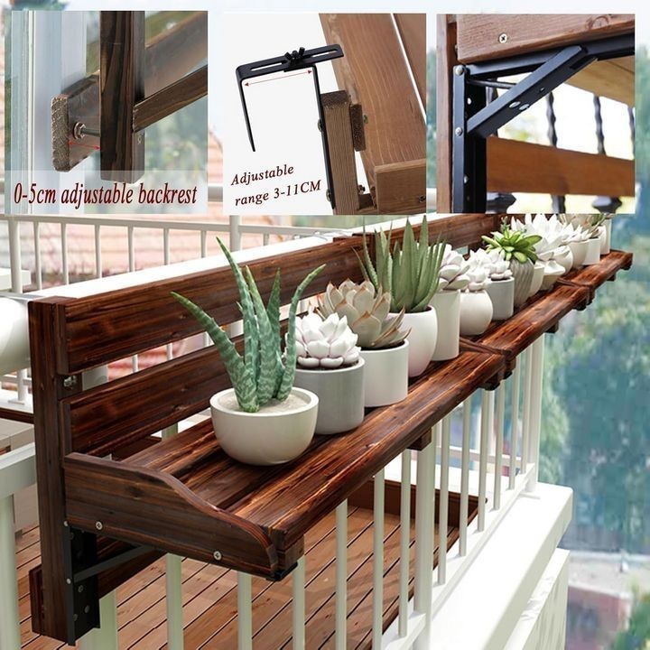 Euro Home -   Bàn Xếp Treo Ban Công, Bàn Mini Bar Wood Balcony Table (90cm)