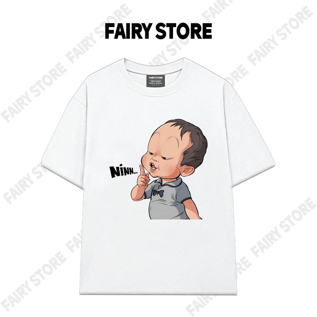 Áo thun nín  From Unisex Nam Nữ  Cổ Tròn Menswear Menswear