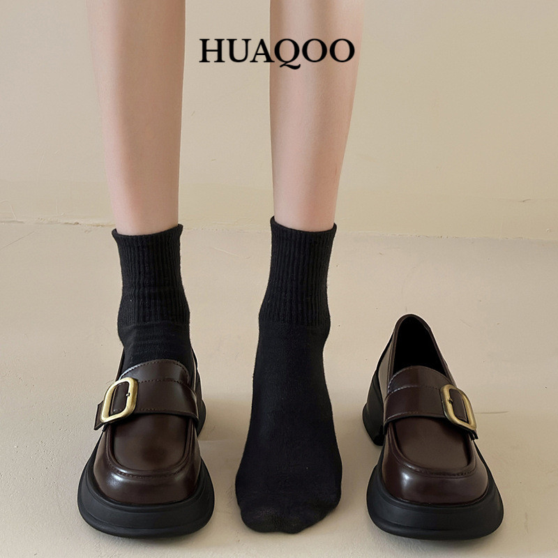 Huaqoo Giày Bốt dép sandal nữ Mũi Vuông Phong Cách Retro Cá Tính Cho Nữ Thời trang Nổi bật Đường may tỉ mỉ Đế êm Chống trơn trượt FSX24B078N 45Z241106