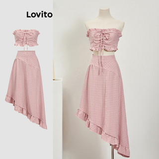Lovito Áo hoặc đáy kẻ sọc lãng mạn dành cho nữ L89ED099