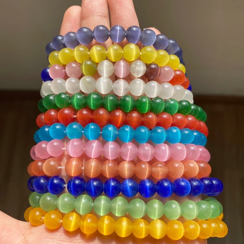 [Có bảo hành] 40-100 viên đá mắt mèo 4mm 6mm, 8mm, 10mm nhiều màu để chọn