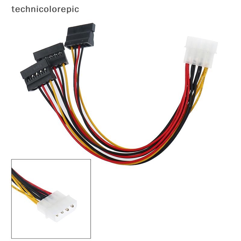 Technicolorepic 4Pin IDE Molex To 3 ATA SATA Bộ chia nguồn Cáp nối dài TEC