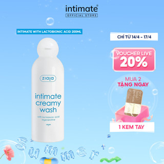 Dung Dịch Vệ Sinh Phụ Nữ Intimate With Lactobionic Acid ZIAJA Giúp Khử Mùi, Tăng Đàn Hồi Cho Da 200ml