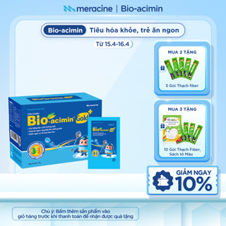 Combo 4 Cốm vi sinh Bio acimin Gold hỗ trợ trẻ ăn ngon tự nhiên bổ sung vi chất và các amin thiết yếu hộp 30 gói