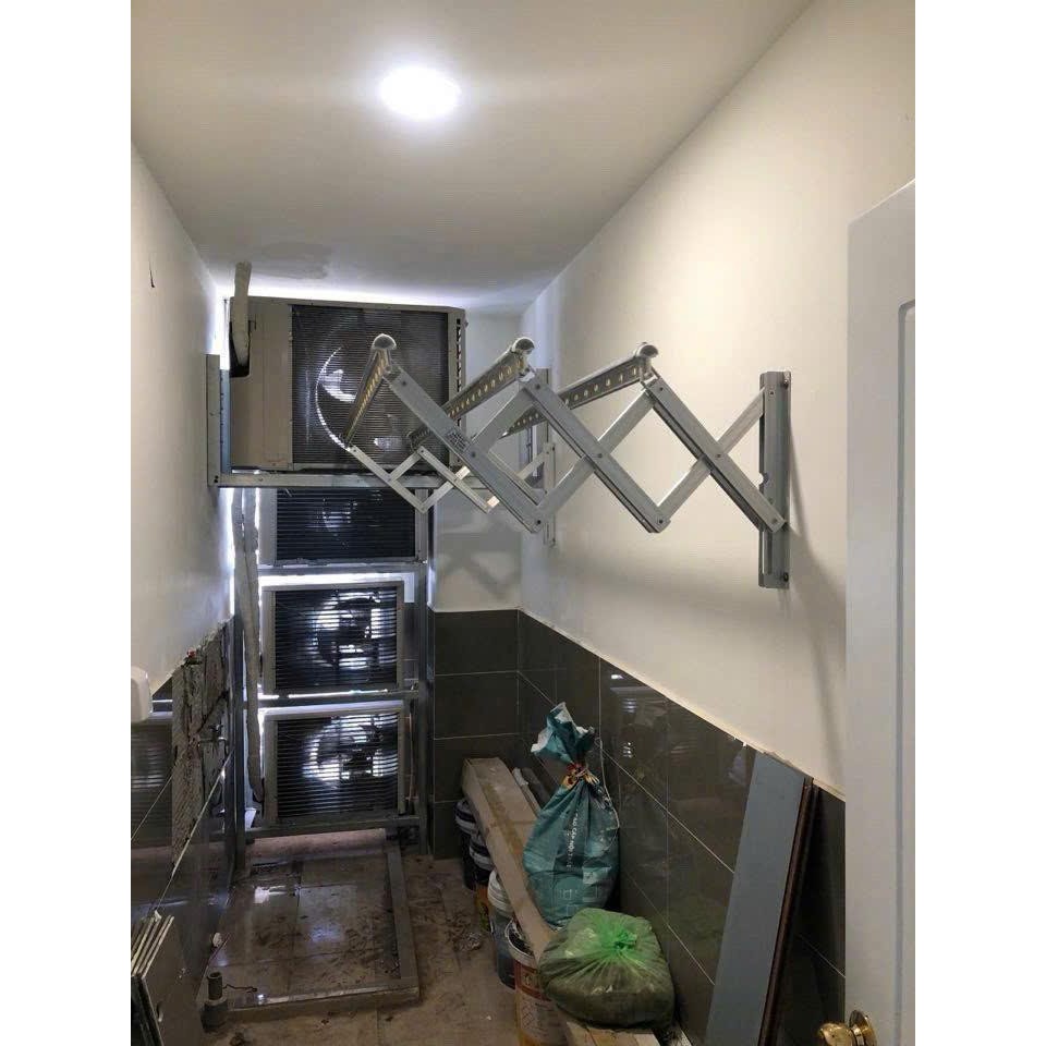 Giàn Phơi Xếp Tường Bộ HQ90 (Loại Dày Chịu Tải Trọng 90KG), 3 Thanh, Nhôm Nhập Khẩu Hàn Quốc – Dài 1